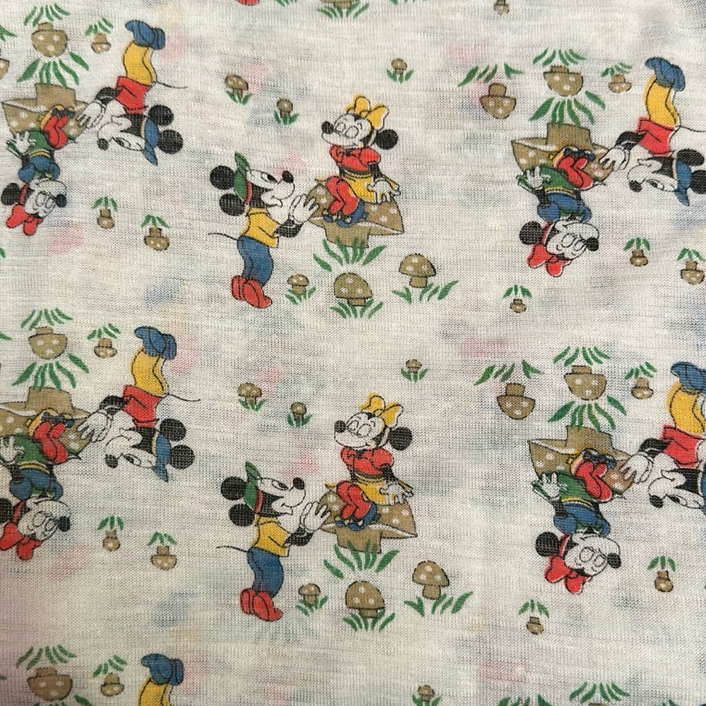 Vintage 70s Mickey and Minnie fabric. 1 yard and a half